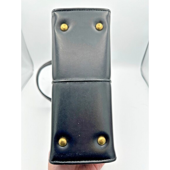 Vintage Best Black Structured Handbag Gold Frame Talon Zippers Mid Century - Picture 10 of 12